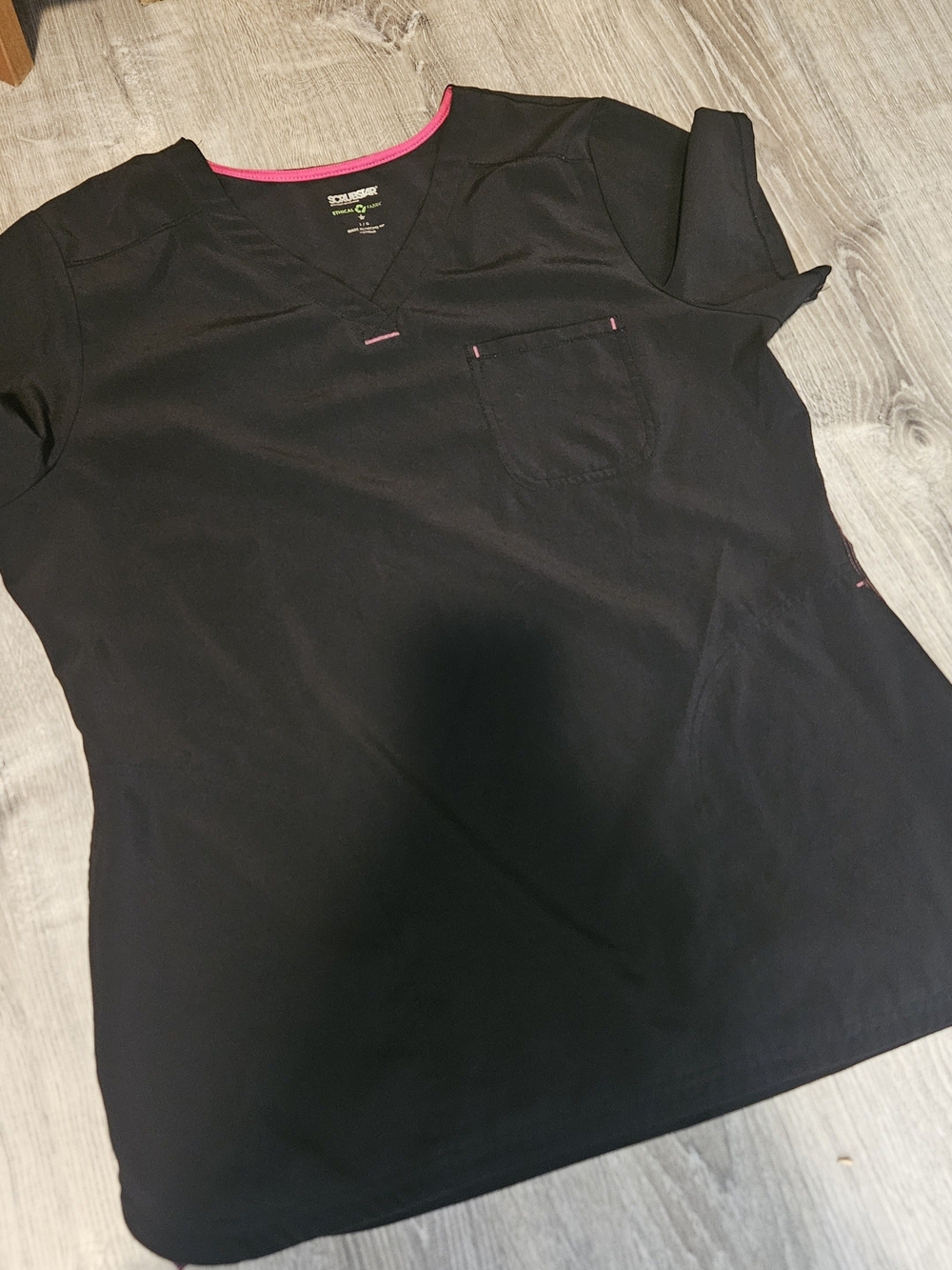 Scrubstar Premium Black Scrubs Top (Size L)